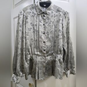 Vintage Floral Gray Women's Medium Top
